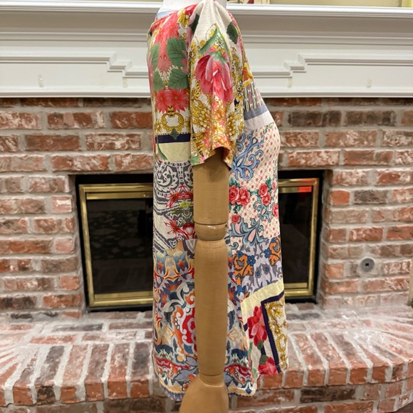 Johnny Was Catalina Block Favorite Crew Neck Floral Patchwork Tee /XXS-M - Picture 5 of 8